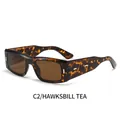 Retro square sunglasses with tortoiseshell frame and tea lenses with gold metal detail - Tortoiseshell Frame Tea Lens