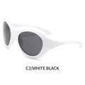 Y2K futuristic oversized sunglasses with a white frame and dark grey lenses for sports - White Frame Dark Grey Lens