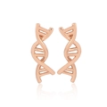 Pendientes de hélice de ADN en oro rosa con elegante brillo metálico sobre fondo blanco - Oro rosa