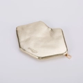 Creative gold lip-shaped mini coin purse in pebble grain PU leather for women - Gold