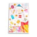 White plastic party gift bag with colorful gift box patterns and carry handle - Gift Box Series - Gray White