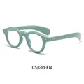 Occhiali ovali retrò verde morandi con rivetti d'argento e lenti anti-luce blu - Montatura Verde