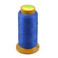 Royal blue polyester braided cord on brown spool for DIY jewelry making and beadwork - Sapphire Blue
