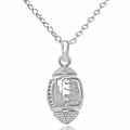 Collana con ciondolo a forma di football americano argento con finitura in metallo lucido - Stile Football Americano Donna / Argento