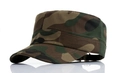 Classic woodland camouflage flat top military patrol cap with adjustable metal buckle - Jungle Camouflage