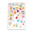 Pearlescent Happy Birthday plastic party gift bag with cake and balloon patterns - Cake Balloon Series - Gray White