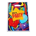 Colorful plastic party gift bag with balloons and It's a PARTY text on white background - Yellow Star