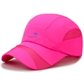 Rose pink breathable mesh baseball cap for outdoor sports with quick-dry polyester fabric - Rose Red