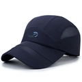 Dunkelblaue schnelltrocknende Baseballkappe mit atmungsaktivem Mesh und Ding Han Logo - Marineblau