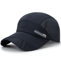 Donkerblauwe ademende mesh honkbalpet met sneldrogende stof en sportieve opdruk - Verstelbaar / Marineblauw