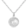 Collana con ciondolo a forma di football americano in argento lucido per le donne - Stile Calcio Donna / Argento