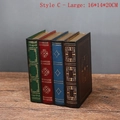 Style C large vintage faux book storage boxes in green, red, blue and dark brown - Large Size C / 16*14*20CM