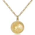 Collana con ciondolo football americano dorato per donna con charm sportivo 3D testurizzato - Stile Calcio Donna / Oro champagne