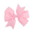 Pink grosgrain ribbon bow hair clip for babies with textured ribbed fabric detail - Pink