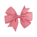 Pink ribbed ribbon bow hair clip for infants with high-density fabric texture - Lotus root pink