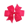 Chic rose red grosgrain ribbon V-shaped bow hair clip for babies and toddlers - Rose Red