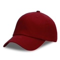 Classic plain burgundy cotton baseball cap with six-panel structure and curved brim - Adjustable / Burgundy