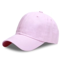 Classic pink cotton baseball cap with adjustable strap and breathable eyelets - Adjustable / Light Pink