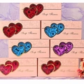 Three-piece rose soap flower gift set in pink heart-window boxes, red blue and purple - 10 Pcs Double Heart Box-Red