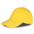 Classic bright yellow cotton baseball cap with six-panel structure and curved brim design - Adjustable / Yellow