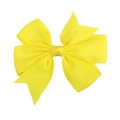 Yellow ribbed grosgrain ribbon bow hair clip for infants and toddlers on white background - Yellow