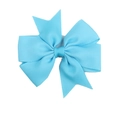 Sky blue grosgrain ribbon bow hair clip for babies with classic layered ribbed texture - Sky Blue
