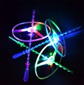 Colorful LED glowing bamboo dragonfly toys for kids in pink, green and blue light colors - Glowing Hand Push Flying Saucer
