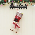 Large red Christmas stocking with 3D snowman, skating boots and festive snowflake patterns - Snowman
