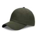 Classic dark olive green six-panel cotton baseball cap with curved brim and neutral style - Adjustable / Army Green