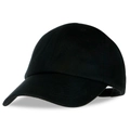 Classic black cotton twill baseball cap with a six-panel design and adjustable strap - Adjustable / Black