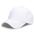 Classic white cotton baseball cap with a minimalist six-panel design and curved brim - Adjustable / White