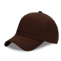Classic dark brown solid cotton baseball cap with six-panel design and curved brim - Adjustable / Brown