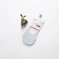 Light blue breathable cotton boat socks for women with anti-slip silicone and paper tag - One Size / Light Blue