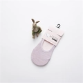 Light purple breathable cotton boat socks with silicone anti-slip heel and MJHP tag - One Size / Purple