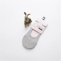 Light grey cotton low-cut liner socks with silicone grip and MJHP brand packaging - One Size / Gray