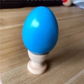 Oeuf de Pâques en bois bleu avec support naturel pour peinture créative bricolage - Œuf Unique (Support Non Inclus) / Bleu ciel