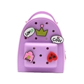Cute purple silicone cartoon backpack with colorful Love and Cool decorative charms - Small / Purple