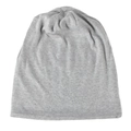 Detail shot of light grey knit beanie with scattered sparkling rhinestones on white background - Light Gray