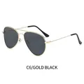 Classic aviator sunglasses with a premium gold metal frame and dark gray lenses - Gold Frame Black Grey