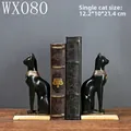 Detail of black and gold Egyptian cat bookends with dimensions 12.2x10x21.4CM - Egyptian Cat Bookends-Black (Pair)