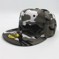 Hip hop baseball cap with black and white camouflage pattern and flat brim style - M (56-58cm) / AB White
