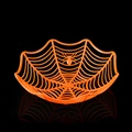Detail der orangefarbenen Spinnennetz-Obstschale mit Spinne für Halloween-Dekorationen - Orange