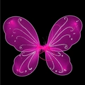 Rose red butterfly wings costume with silver glitter and feathers for kids party - One Size / Rose Red