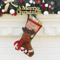Plush Christmas stocking with 3D reindeer doll and Merry Christmas embroidery - Elk Style