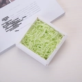 Light green shredded raffia paper filler in white gift box for packaging decoration - 20g per Pack / Dark Green