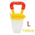 Yellow baby fruit silicone feeder pacifier with star handle and size L nipple - L / Yellow