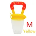 Yellow baby fruit silicone feeder pacifier in size M with red star handle - M / Yellow