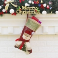 3D snowman Christmas stocking with Merry Christmas embroidery and red plaid scarf décor - Snowman