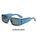 Rectangle sunglasses with transparent blue frames and gray polarized lenses - Blue Frame Grey Lens