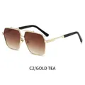 Piloten-Sonnenbrille mit goldenem Metallrahmen und braun verlaufenden Gläsern - Goldener Rahmen Verlaufs-Tee-Gläser